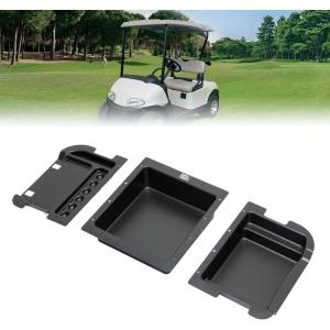 imageKEMIMOTO Upgraded Golf Cart Under Seat Storage Tray Compatible with EZGO RXV Elite Golf Carts Durable ABS Underseat Organizer 110 Lbs Capacity Black