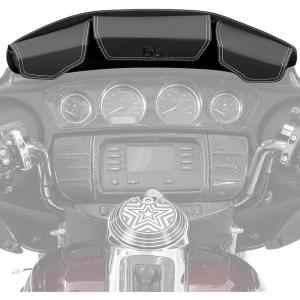 imageKEMIMOTO Windshield Bag Batwing Fairing Pouch Compatible with 20142024 2025 Touring Street Glide Road Glide FLHX FLH Pouch Pocket with White StitchingAfter 2014