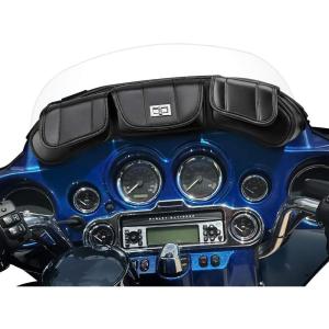 imageKEMIMOTO Windshield Bag Batwing Fairing Pouch Compatible with 20142024 2025 Touring Street Glide Road Glide FLHX FLH Pouch Pocket with White StitchingBefore 2014