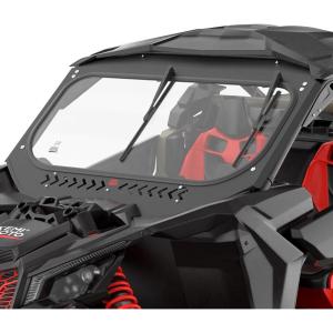 imageKEMIMOTO X3 Glass Windshield with Sliding Vents Compatible with CanAm Maverick X3 8MM Thick DOT Approved Laminated Safety Glass Scratch Resistant Than Polycarbonate Includes Dual Manual Wipers