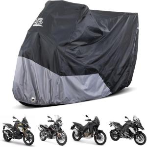 imageKemimoto Motorcycle Cover Adventure Compatible with R1250 GS Tenere 700 KLR 650 Africa Twin 1290 Super Adventure Transalp VStrom Waterproof Outdoor All Weather with Lock Hole Windproof Buckle