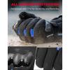 imageKEMIMOTO 2025 Version Heated Motorcycle Gloves for Men and Women DualZone Control with Hard Protective Shields 74V 3000mAh Rechargeable Battery Waterproof TouchscreenBlue