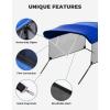 imageKEMIMOTO 3 Bow Bimini Top Replacement with Detachable Mesh Sidewalls 600D Marine Grade Canvas Heavy Duty Cover Boat Canopy Waterproof Sun Shade Easy Install Without Frame for Boats Blue 67quot72quot Wblue
