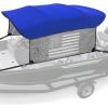 imageKEMIMOTO 3 Bow Bimini Top Replacement with Detachable Mesh Sidewalls 600D Marine Grade Canvas Heavy Duty Cover Boat Canopy Waterproof Sun Shade Easy Install Without Frame for Boats Blue 67quot72quot Wblue