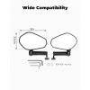 imageKEMIMOTO Billet Aluminum Motorcycle Mirrors with Extended Bracket 10mm Bolt Heavy Duty Rear View Side Mirror Compatible with Spotlight and Phone Holder for Cruiser Adventure Street Bikes