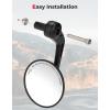 imageKEMIMOTO Billet Aluminum Motorcycle Rearview Mirrors Universal Adjustable Bar End Side Mirror with M6 M8 Bolt Fits 16519mm Handlebar Compatible with Motorcycle Motorbikes Scooters ATV