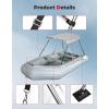 imageKEMIMOTO Bimini Top for Boat Bimini Tops Cover 600D Marine Grade Canvas Boat Canopy with 6ft Length 54 in  96 in Width 46 in Height Includes Mounting Hardware Straps Rear Support PolesGray