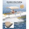 imageKEMIMOTO Bimini Top for Boat Bimini Tops Cover 600D Marine Grade Canvas Boat Canopy with 6ft Length 54 in  96 in Width 46 in Height Includes Mounting Hardware Straps Rear Support PolesBeige