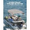 imageKEMIMOTO Bimini Tops for Boats Bimini Top Replacement 600d Marine Grade Canvas Boat Canopy Waterproof Sun Shade with Light Hole and Storage Bag Easy Install Without Frame for Pontoon Boatsgray
