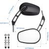 imageKEMIMOTO Black Mirrors Motorcycle Rearview Mirror 360 Degree Adjustment Handlebar Mirrors M8 Compatible with Road King Street Electra Glide Dyna Sportster Softail Road GlideBlack