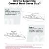 imageKEMIMOTO Boat Cover 1416 ft Heavy Duty 600D UV Resistant Waterproof Oxford Fabric Trailerable Boat Cover for VHull ProStyle Fishing Boat
