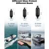 imageKEMIMOTO Boat Fenders Boat Bumpers for 1535ft Boat 4 Pack Inflatable Boat Fenders Bumpers with 4 Ropes Boat Bumpers for Docking Fit for Pontoon Boat Bass Boat and Jon BoatBlack