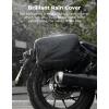 imageKEMIMOTO Dome Modern Side Bag 30L Large Capacity Bottom Antislip Saddlebag PU Leather with Waterproof Rain Cover Quick Installation Straps Universal for Softail Dyna Sportster Shaow Rebel Vulcan