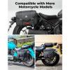 imageKEMIMOTO Dome Modern Side Bag 30L Large Capacity Bottom Antislip Saddlebag PU Leather with Waterproof Rain Cover Quick Installation Straps Universal for Softail Dyna Sportster Shaow Rebel Vulcan