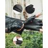 imageKEMIMOTO Fingerless Driving Gloves PU Faux Leather Outdoor Sport Black Half Finger Glove for Men Women Teens BlackLarge