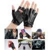 imageKEMIMOTO Fingerless Driving Gloves PU Faux Leather Outdoor Sport Black Half Finger Glove for Men Women Teens BlackSmall