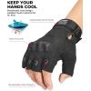 imageKEMIMOTO Fingerless Tactical Gloves for Men Motorcycle Gloves for Outdoor Work Sports Fingerless Cycling Gloves for Hunting Hiking CampingFingerlessBlack