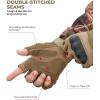 imageKEMIMOTO Fingerless Tactical Gloves for Men Motorcycle Gloves for Outdoor Work Sports Fingerless Cycling Gloves for Hunting Hiking CampingFingerlessBrown