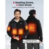 imageKEMIMOTO Hand Warmth Heated Jacket with 12V 20000mAh Battery Pack Heating Electric Hoodie with 8 Heating ZonesBlack