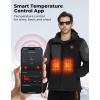 imageKEMIMOTO Hand Warmth Heated Jacket with 12V 20000mAh Battery Pack Heating Electric Hoodie with 8 Heating ZonesBlack