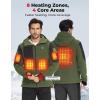 imageKEMIMOTO Hand Warmth Heated Jacket with 12V 20000mAh Battery Pack Heating Electric Hoodie with 8 Heating ZonesGreen Colorblock