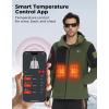 imageKEMIMOTO Hand Warmth Heated Jacket with 12V 20000mAh Battery Pack Heating Electric Hoodie with 8 Heating ZonesGreen Colorblock