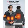 imageKEMIMOTO Hand Warmth Heated Jacket with 12V 20000mAh Battery Pack Heating Electric Hoodie with 8 Heating ZonesGrey Colorblock