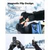 imageKEMIMOTO Heated Gloves Winter Heating Motorcycle Gloves for Women Men with Flip Magnetic Electric Rechargeable Battery 2pcs 74V Touchscreen WaterResistant for Fishing Skiing HuntingLarge