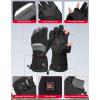 imageKEMIMOTO Heated Gloves Winter Heating Motorcycle Gloves for Women Men with Flip Magnetic Electric Rechargeable Battery 2pcs 74V Touchscreen WaterResistant for Fishing Skiing HuntingXXLarge