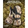 imageKEMIMOTO Heated Hunting Gloves Camo Flip Fingerless Mittens for Men Women Rechargeable with 2 Batteries 3 Heat Settings