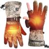 imageKEMIMOTO Heated Hunting Gloves Camo Flip Magnetic Winter Heated Gloves for Men Women Camouflage Thermal Electric Hunter Gear with 2 Rechargeable Battery Packs 3 Heat Settings Max 140F WarmXXLarge