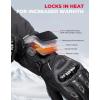 imageKEMIMOTO Heated Motorcycle Gloves for Men and Women with Hard Protective Shields 74V 3000mAh Rechargeable Battery Waterproof Windproof Touchscreen CompatibleBlack