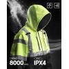imageKEMIMOTO Heated Safety Jacket Men with 20000mAh Battery HiVis Work Bomber Jacket 3in1 Waterproof Coat for Winter WorkNeon Yellow