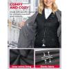 imageKEMIMOTO Heated Vest for Women with Battery Pack Included V Neck with Inner Pocket Lightsout Design Electric Warming VestBlack