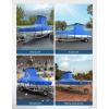 imageKEMIMOTO Heavy Duty 600D Oxford TTop Boat Cover with PU Coating Waterproof ampamp TearResistant for Center Console Boats Fits 2628 ft Length Beam Width up to 116quotBlue