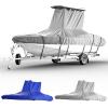 imageKEMIMOTO Heavy Duty 600D Oxford TTop Boat Cover with PU Coating Waterproof ampamp TearResistant for Center Console Boats Fits 2628 ft Length Beam Width up to 116quotGray
