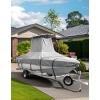 imageKEMIMOTO Heavy Duty 600D Oxford TTop Boat Cover with PU Coating Waterproof ampamp TearResistant for Center Console Boats Fits 2628 ft Length Beam Width up to 116quotGray
