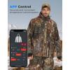 imageKEMIMOTO Hunting Heated Jacket with 20000mAh 615H Rechargeable Battery Pack Max Heating Temperature 149 Camo Heated Jacket