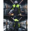imageKEMIMOTO Mens Rain Suit Waterproof Rain Jacket Reflective Work Rain Coats Lightweight Hiking Motorcycle Rain Gear for Men 3XLarge BlackGreen
