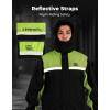 imageKEMIMOTO Mens Rain Suit Waterproof Rain Jacket Reflective Work Rain Coats Lightweight Hiking Motorcycle Rain Gear for Men 3XLarge BlackGreen