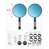 imageKEMIMOTO Motorcycle Bar End Mirrors CNC Aluminum 78quot Handlebar Rearview Mirrors with Blue AntiGlare Lens Universal Fit for Motorcycles Ebikes Scooters ATVs  Round Design for Clear ampamp Wide View