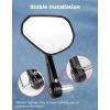 imageKEMIMOTO Motorcycle Bar End Mirrors Universal Fit for 78 Handlebars Billet Aluminum Handlebar Mirrors for 1316mm or 1719mm Handlebar Inner Diameter with M6 M8 Bolt Compatible with Most Scooters