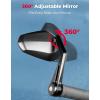 imageKEMIMOTO Motorcycle Bar End Mirrors Universal Fit for 78 Handlebars Billet Aluminum Handlebar Mirrors for 1316mm or 1719mm Handlebar Inner Diameter with M6 M8 Bolt Compatible with Most Scooters