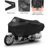 imageKEMIMOTO Motorcycle Cover Half Cover Compatible with Touring Models Road King Street Glide Road Glide Waterproof Impermeable Outdoor All Weather Protect from Dust Sunlight Rain Black