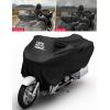 imageKEMIMOTO Motorcycle Cover Half Cover Compatible with Touring Models Road King Street Glide Road Glide Waterproof Impermeable Outdoor All Weather Protect from Dust Sunlight Rain Black