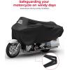 imageKEMIMOTO Motorcycle Cover Half Cover Compatible with Touring Models Road King Street Glide Road Glide Waterproof Impermeable Outdoor All Weather Protect from Dust Sunlight Rain Black