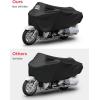 imageKEMIMOTO Motorcycle Cover Half Cover Compatible with Touring Models Road King Street Glide Road Glide Waterproof Impermeable Outdoor All Weather Protect from Dust Sunlight Rain Black