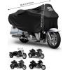 imageKEMIMOTO Motorcycle Cover Half Cover Compatible with Touring Models Road King Street Glide Road Glide Waterproof Impermeable Outdoor All Weather Protect from Dust Sunlight Rain Black