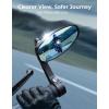 imageKEMIMOTO Motorcycle Handlebar Bar End Mirror Billet Aluminum Rearview Motorcycle End Bar Mirror Universal 78quot Round Anti Glare Compatible with Most Scooters ATV UTV Blue Lens