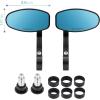 imageKEMIMOTO Motorcycle Handlebar Bar End Mirror Billet Aluminum Rearview Motorcycle End Bar Mirror Universal 78quot Round Anti Glare Compatible with Most Scooters ATV UTV Blue Lens